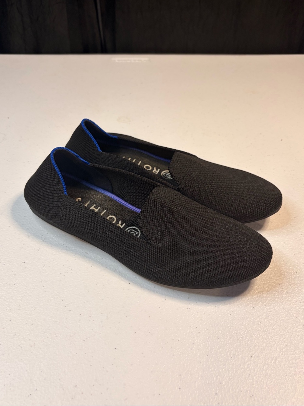 Rothy's Black Knit Slip On Flats Women's Size 7.5